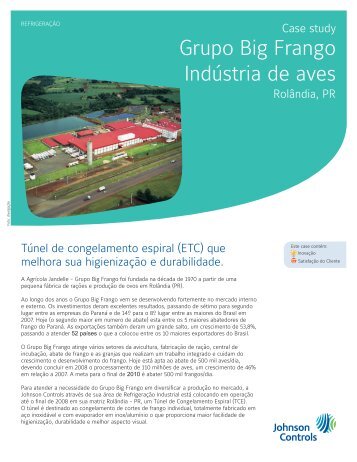 Grupo Big Frango Indústria de aves - Johnson Controls
