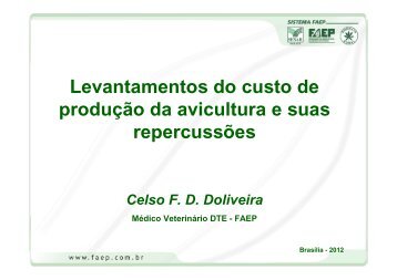 Levantamento de Custos de Produção da Avicultura