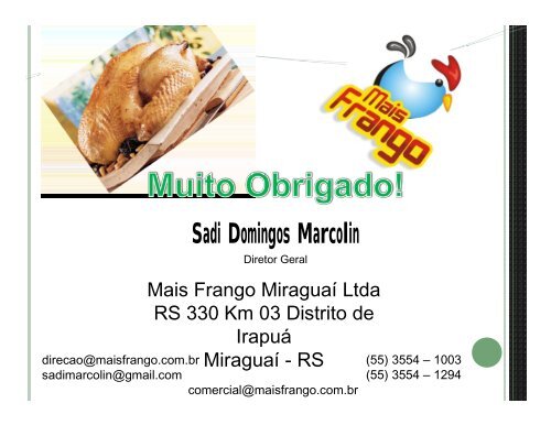 mais frango no mercado externo - Ministério da Agricultura ...