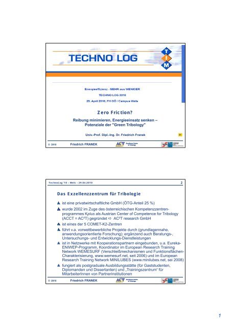 Zero Friction? Zero Friction? - TECHNO LOG