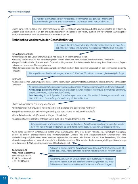 apply.ING. 2010/11 Soft Skills - TU Career Center