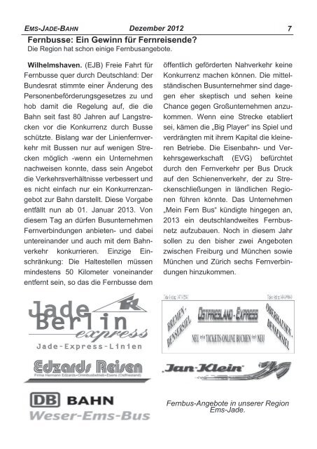 Hans-Joachim Zschiesche - Ems-Jade-Bahn