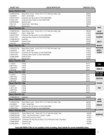 Ford-New Holland Air Conditioner Parts - Powell Equipment Parts