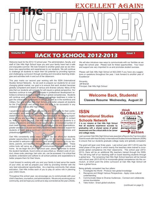 Highlander Newsletter - Oak Hills Local Schools