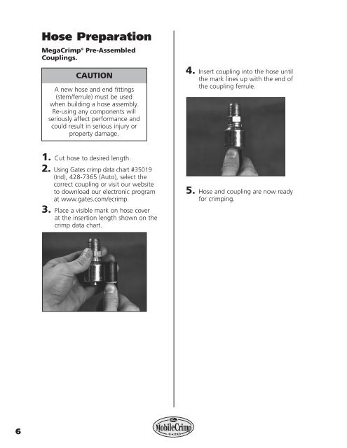 Gates Crimp Data Chart