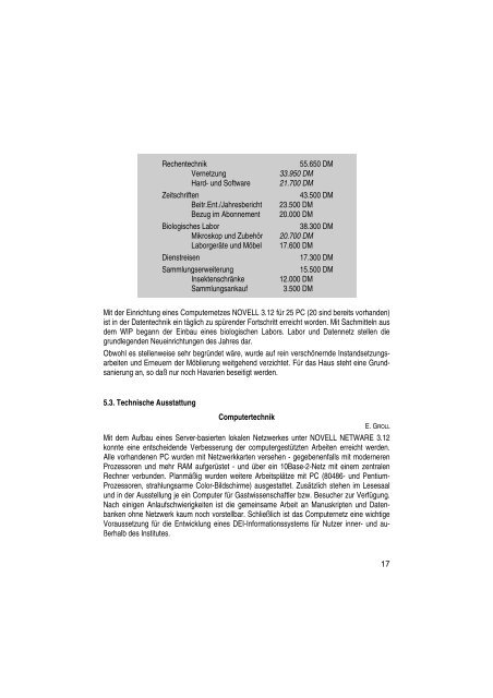 Jahresbericht 1994 - Senckenberg Deutsches Entomologisches ...