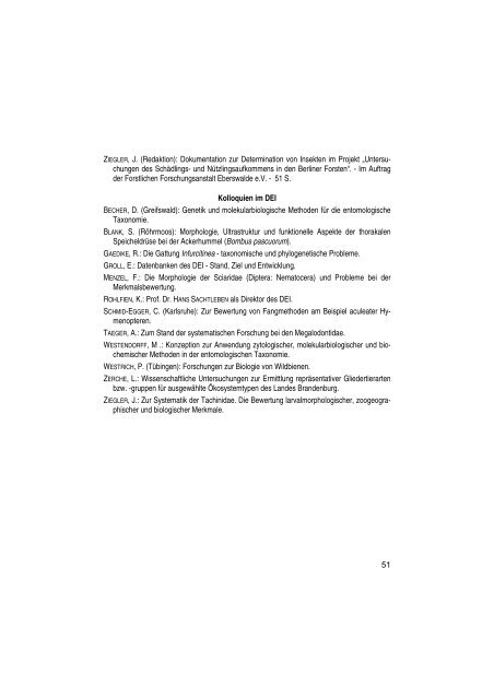 Jahresbericht 1994 - Senckenberg Deutsches Entomologisches ...