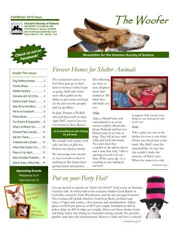 The Woofer - The Humane Society of Sedona