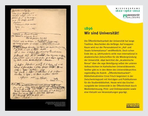 wissensr ä ume 1622–1962–2012 - Universitätsbibliothek ...