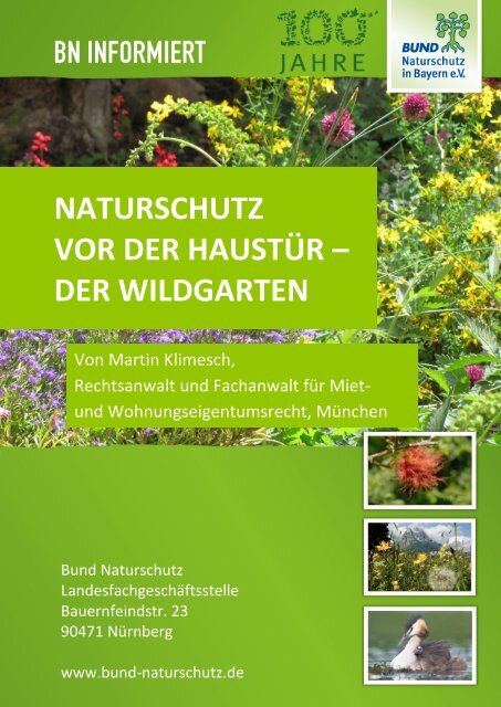 BN informiert: Naturschutz vor der Haustür - Der Wildgarten - Bund ...
