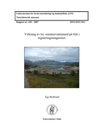 Virkning av lav sommervannstand på fisk - Naturhistorisk museum ...
