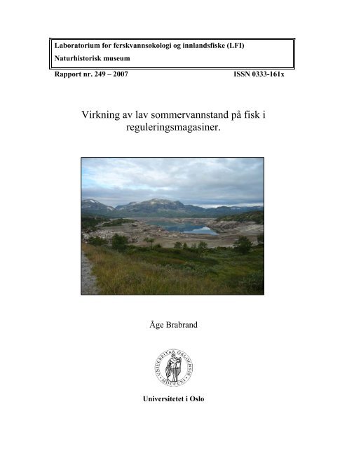 Virkning av lav sommervannstand på fisk - Naturhistorisk museum ...
