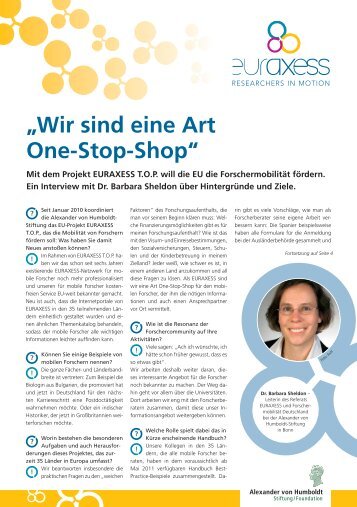 „Wir sind eine Art One-Stop-Shop“ - EURAXESS Deutschland