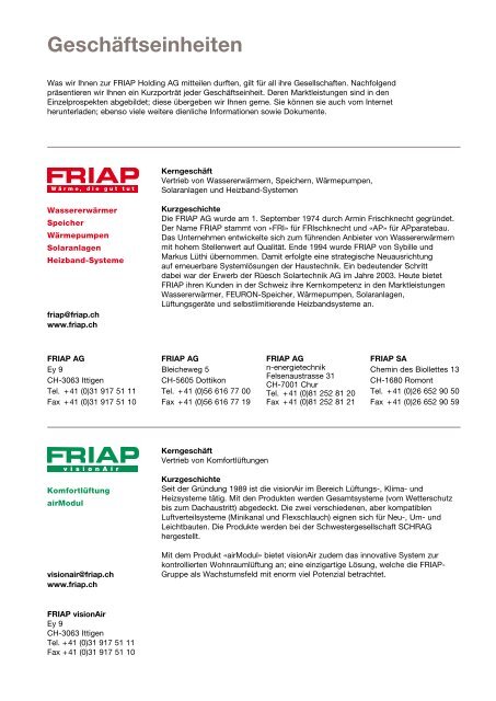 Haustechnik, individuell und vielfältig – aus einer Hand - Friap AG