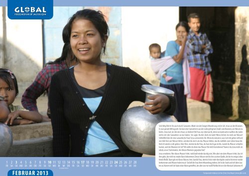 Kalender 2013 mit Bildern aus Tripura - Global Friendship Mission eV