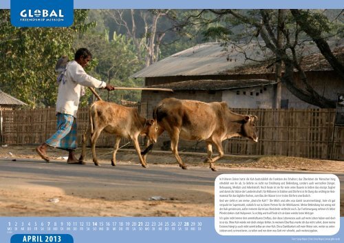 Kalender 2013 mit Bildern aus Tripura - Global Friendship Mission eV