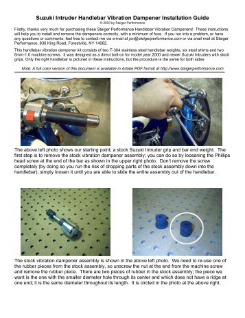 Suzuki Intruder Handlebar Vibration Dampener Installation Guide ...