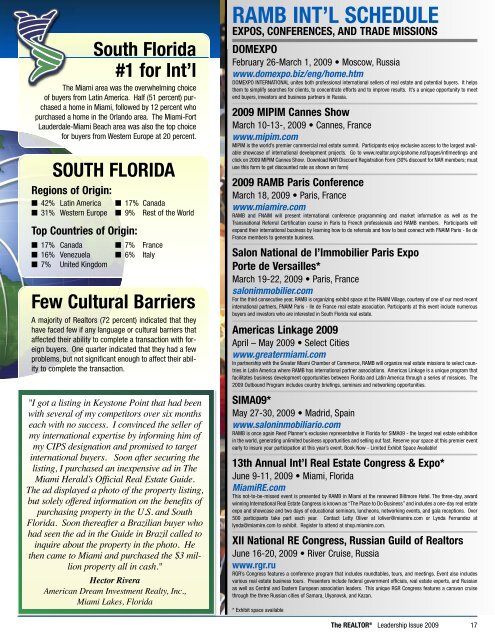 South Florida REALTOR® Leadership Issue - Miami Realtors