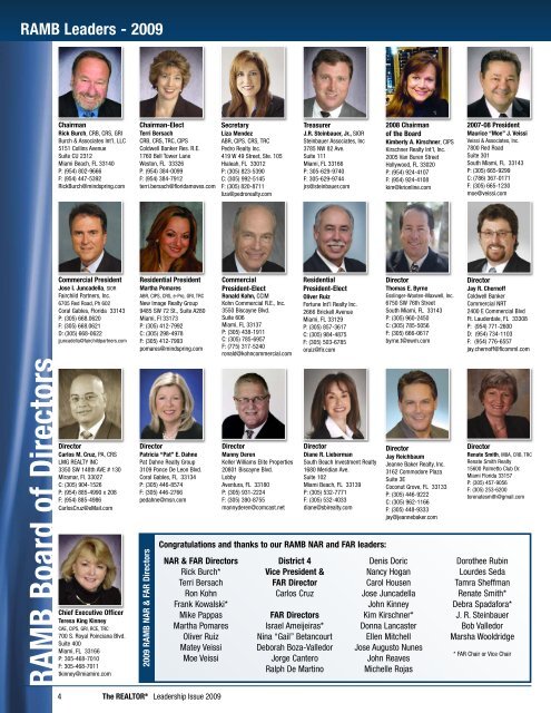 South Florida REALTOR® Leadership Issue - Miami Realtors