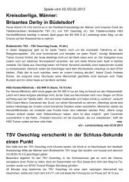 Spielbericht vom Spiel gegen den Büdelsdorfer ... - TSV Owschlag