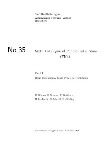Sixth Catalogue of Fundamental Stars (FK6)