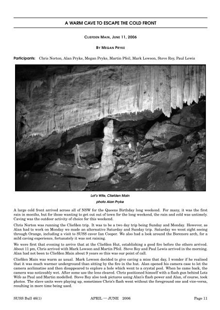 SUSS BULL 46(1) - Sydney University Speleological Society ...