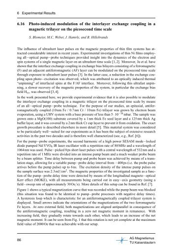 6.16 Photo-induced modulation of the interlayer exchange coupling ...