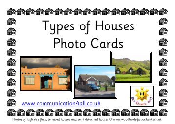 Types of Houses Photo Cards - Communication4All