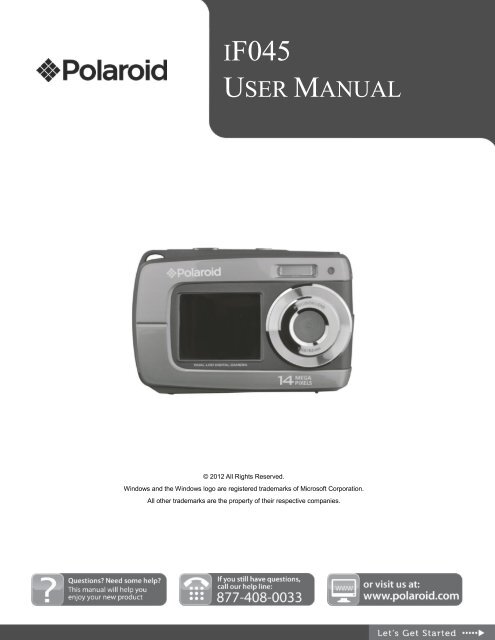 iF045 Polaroid Digital Camera User Manual - Polaroid | Store