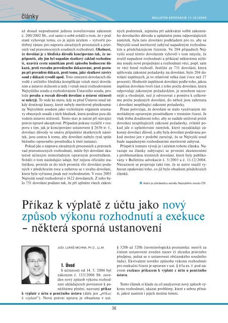 Bulletin advokacie - Česká advokátní komora