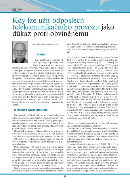 Bulletin advokacie - Česká advokátní komora