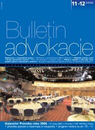 Bulletin advokacie - ÄŒeskÃ¡ advokÃ¡tnÃ­ komora