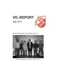 VfL-REPORT - (VfL) Ulm/Neu-Ulm eV