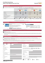 Kreditkartenantrag Bank Coop MasterCard und Visa