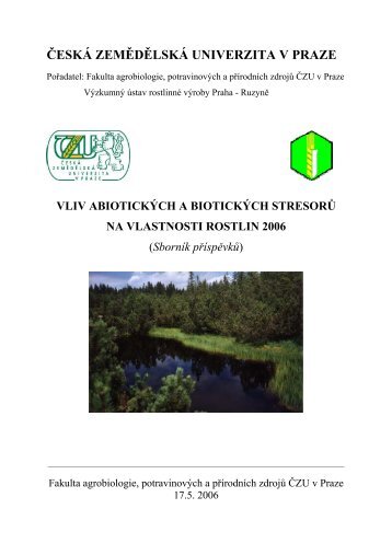 Vliv abiotických a biotických stresorů na vlastnosti rostlin