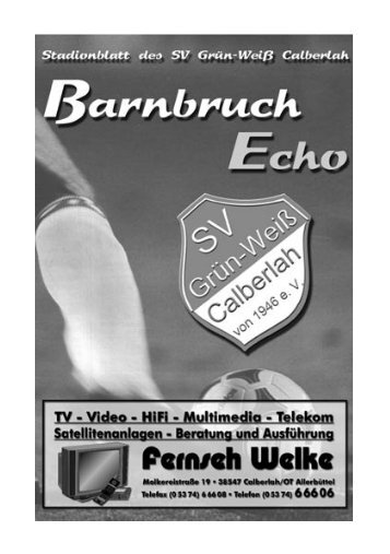 Sanitäre Anlagen - SV Grün-Weiß Calberlah von 1946 e.V.