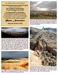 Photo Narrative - Tall el-Hammam Excavation Project, Jordan
