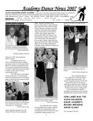 ACADEMY DANCE NEWS - Latin and Ballroom Dancing on Maui