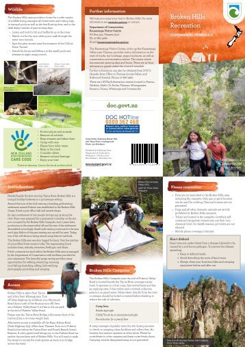 Broken Hills Recreation Area brochure - Department of Conservation