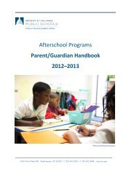 Afterschool Program Parent Handbook - Washington, District of ...