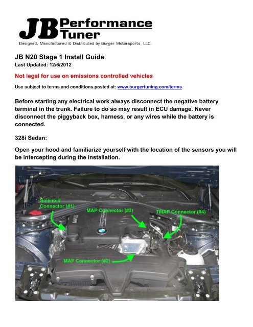 JB N20 Stage 1 Install Guide