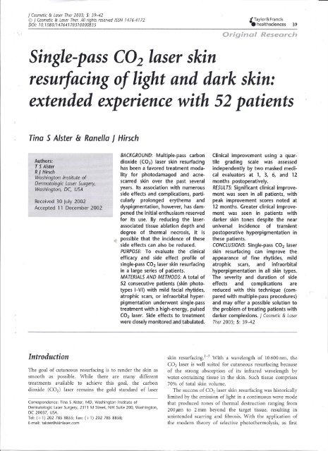 Single-pass-CO2-Laser-Skin-Resurfacing-of-Light - Washington ...