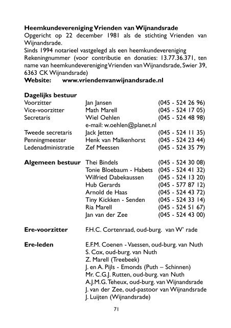 Bijzonderheden - Vrienden van Wijnandsrade