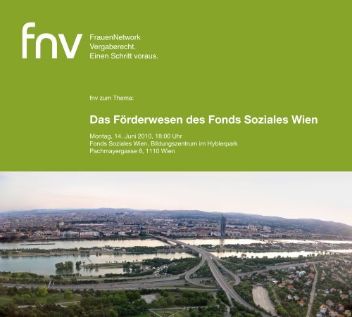 Das Förderwesen des Fonds Soziales Wien - bei fnv!
