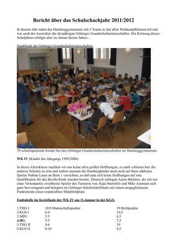 Berichte aus dem Jahre 2012 - Hainberg-Gymnasium Göttingen