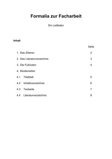 Formalia zur Facharbeit - heinrich - heine - gymnasium mettmann