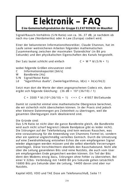 Elektronik FAQ V7.1 - HOME