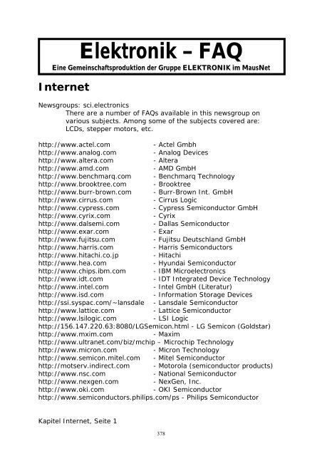 Elektronik FAQ V7.1 - HOME