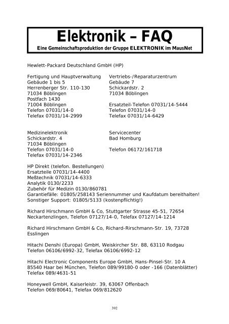 Elektronik FAQ V7.1 - HOME