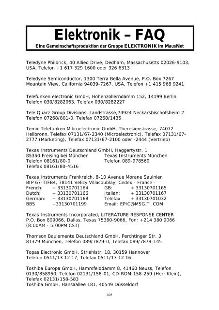 Elektronik FAQ V7.1 - HOME